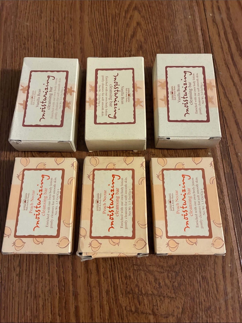Moisturizing Cleansing Bar Soap Vanilla Bean Peach Nectar (6 Pack) Travel Size